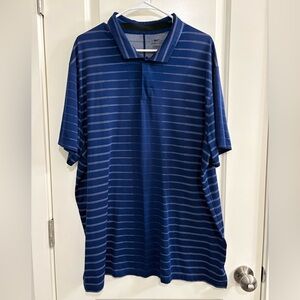 Nike Tiger Woods Dri-Fit Men's Navy Striped Polo Shirt Size XXL
